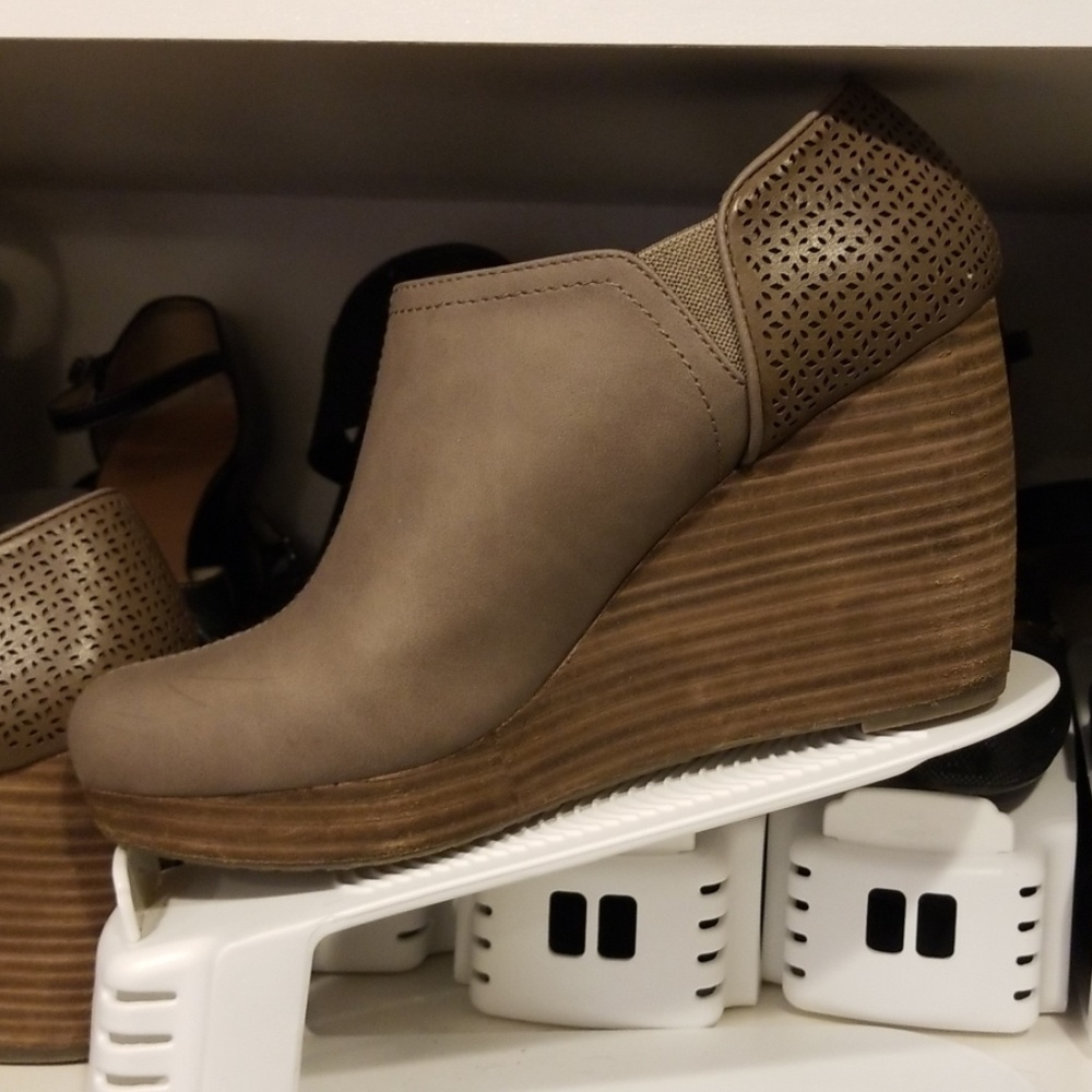 Grey,  platform boots